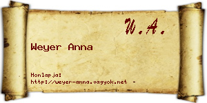 Weyer Anna névjegykártya